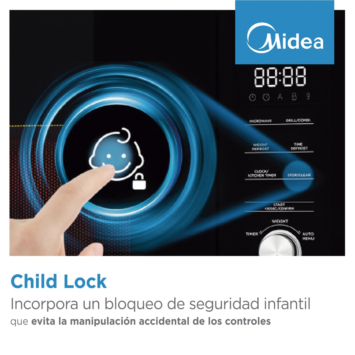 Micro-ondas com Grill Encastrável Midea MBO-TG20MASE(WH) de 20 Litros - Branco Branco-8