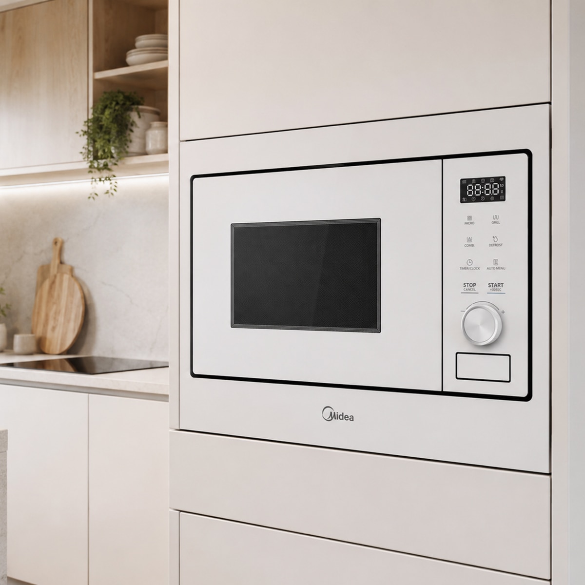 Micro-ondas com Grill Encastrável Midea MBO-TG20MASE(WH) de 20 Litros - Branco Branco-9