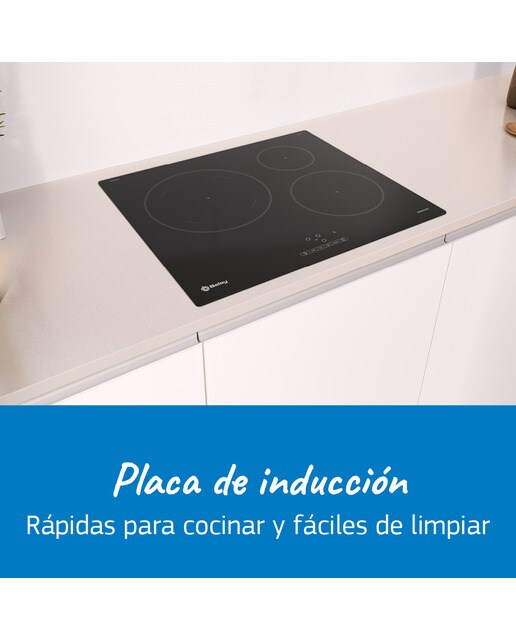 Placa inducción Balay 3 zonas con función Sprint - 3EB865ERS Negro-4