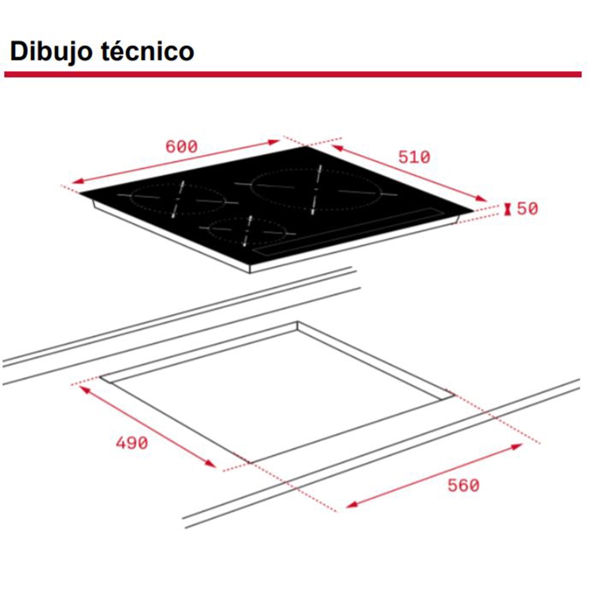 Placa inducción Teka 3 zonas de cocción - IBC 63015 BKMSS Negro-2