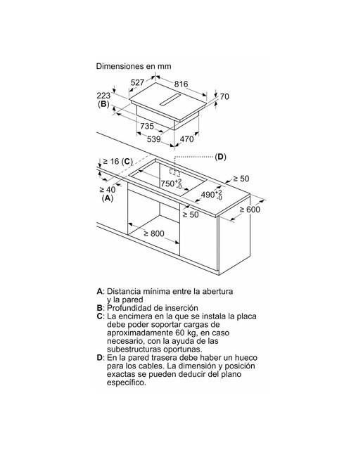 Placa inducción Bosch extractor integrado - PXX875D67E Negro-2