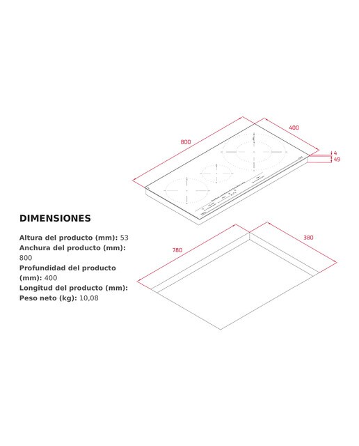Placa inducción Teka control táctil MultiSlider y 3 zonas de cocción - IZC83620 MST BK Negro-2