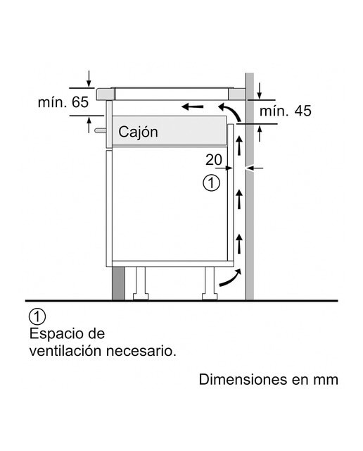 Placa inducción Bosch 3 zonas de cocción - PIJ631BB5E Negro-6