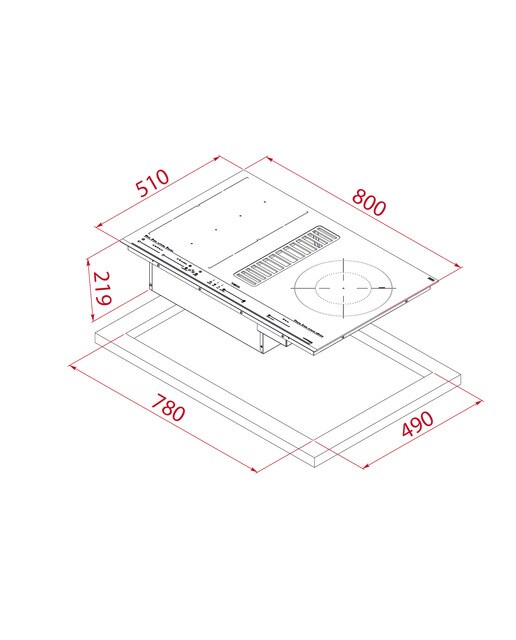 Placa de Indução com Exaustor Integrado Teka AFC 85628 MST BK de 4 Zonas e de 79 cm - Preto Preto-2