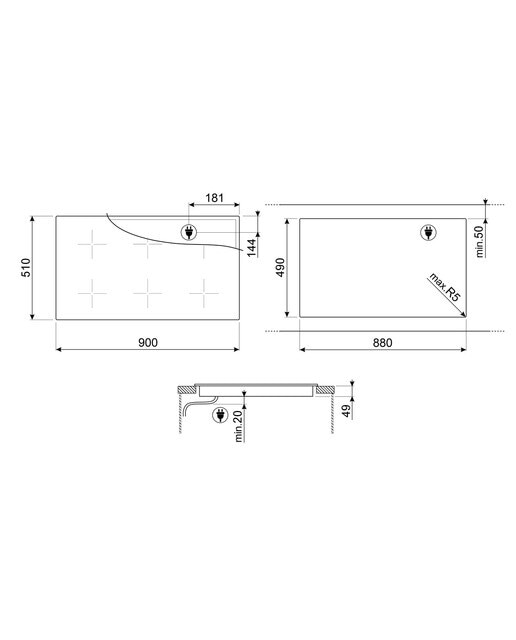 Placa de induccón Smeg 6 zonas de cocción - SIM6964R Negro-2