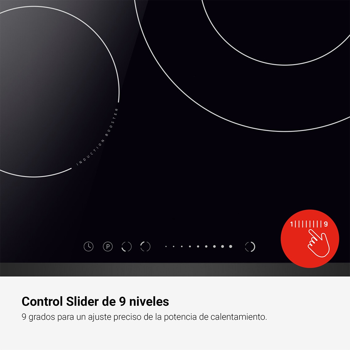 Placa de inducción Fagor de 60 cm, con Zona Gigante de 32 cm - 3IF355BS Negro-7