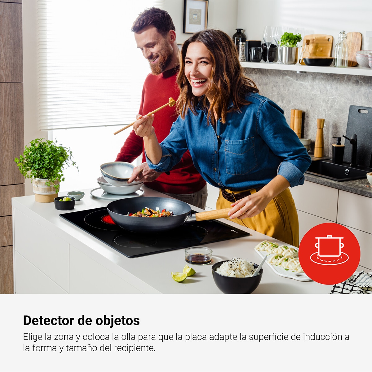 Placa de inducción Fagor de 60 cm, con Zona Gigante de 32 cm - 3IF355BS Negro-8