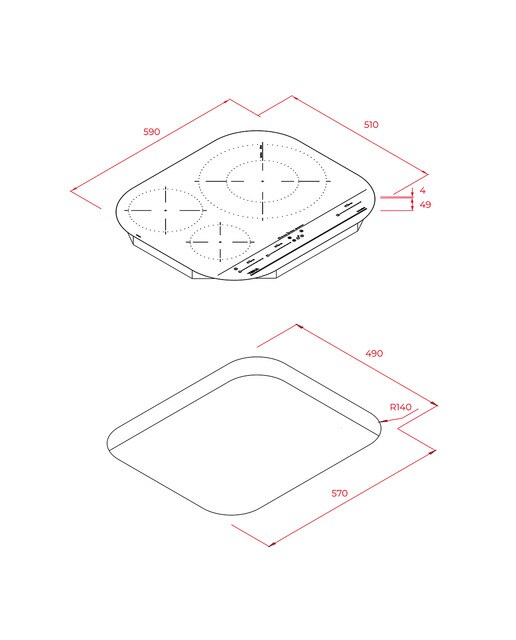 Placa de inducción Teka con 3 zonas de cocción - IKC 63320 MSP Negro-2