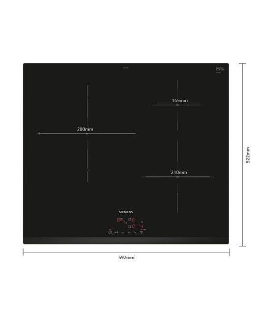 Placas de inducción Siemens 3 zonas de cocción - EH631BJB6E Negro-2