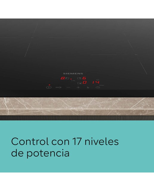 Placas de inducción Siemens 3 zonas de cocción - EH631BJB6E Negro-4