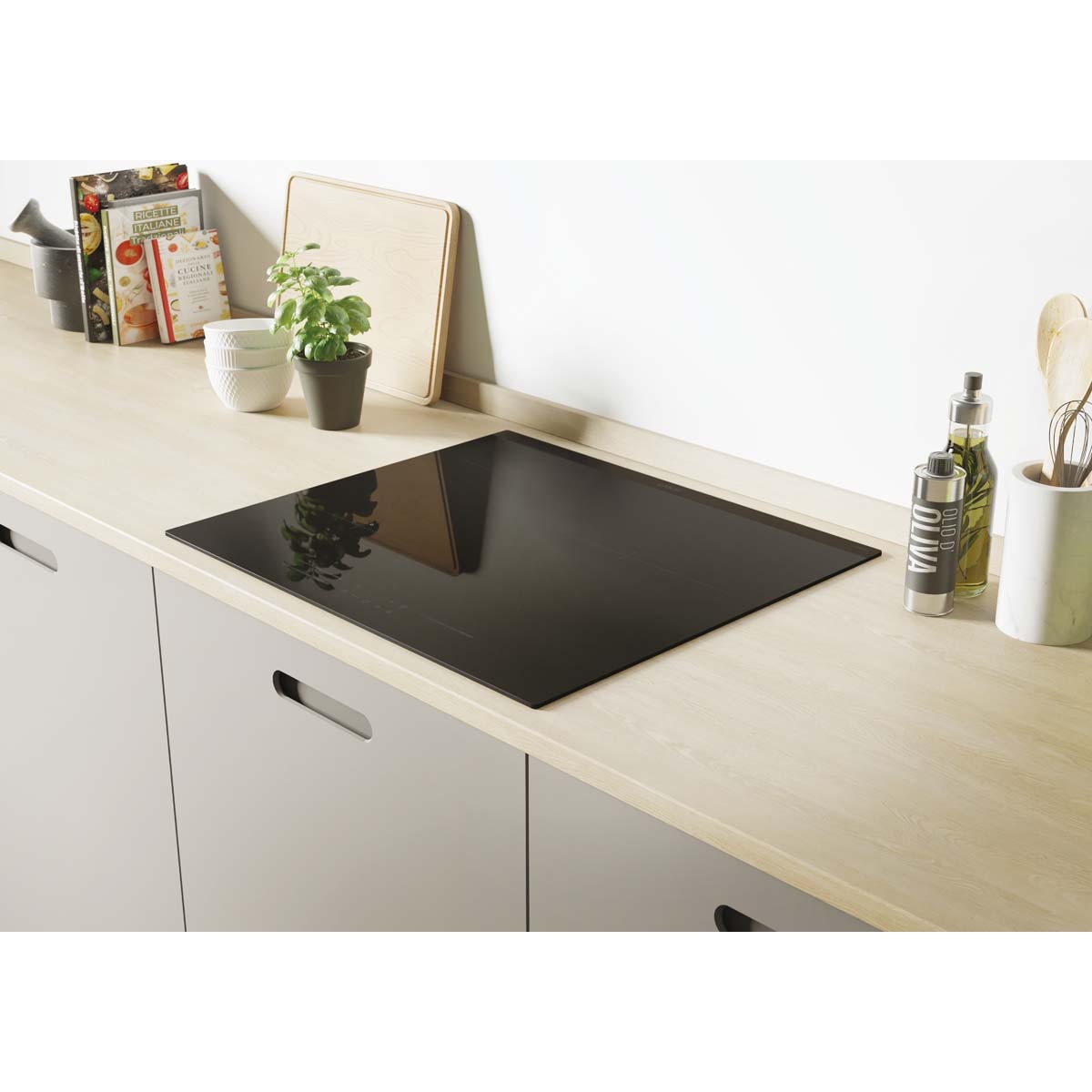 Placa inducción Candy de 60 cm, 3 zonas de cocción Moderna - CI633MCBB Negro-3