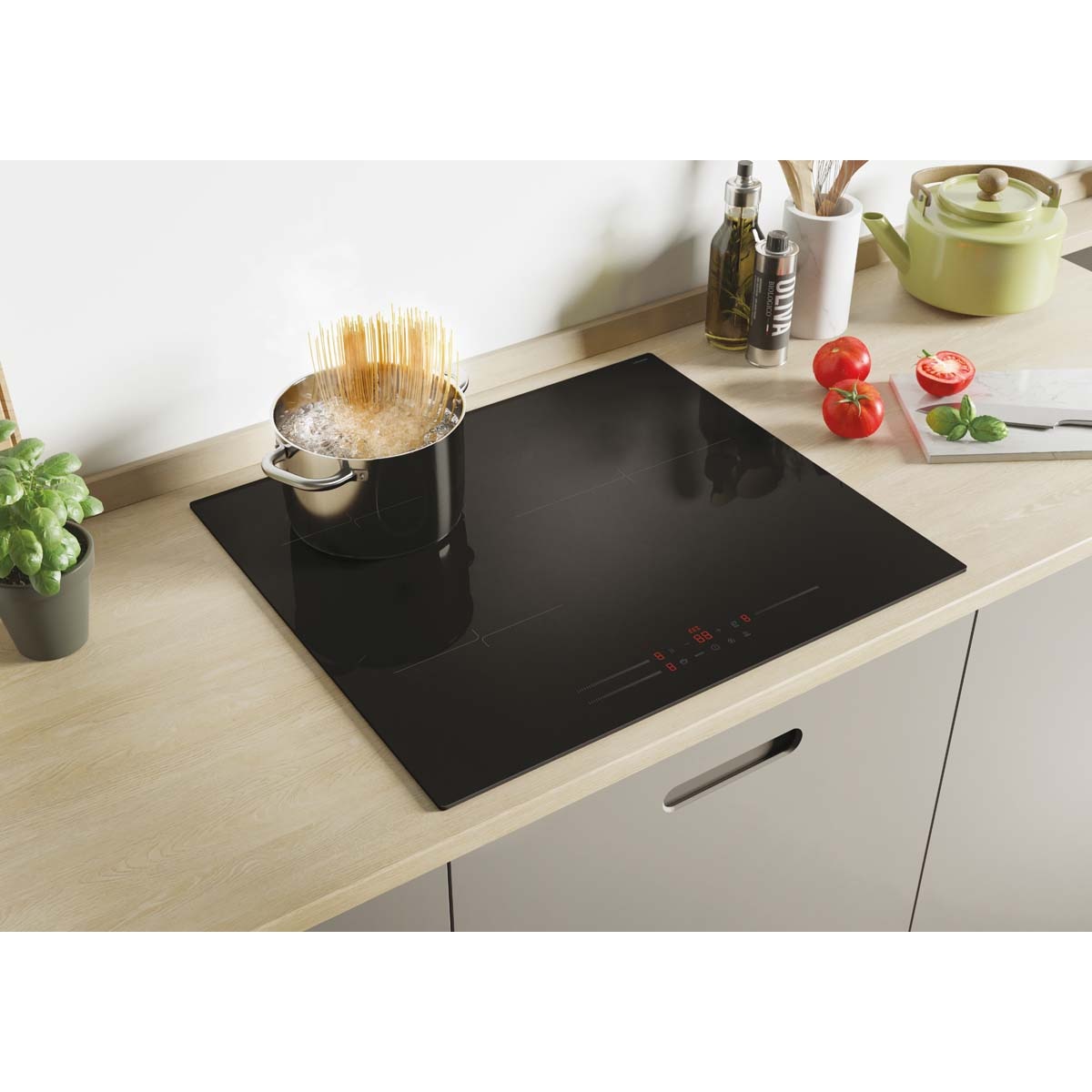 Placa inducción Candy de 60 cm, 3 zonas de cocción Moderna - CI633MCBB Negro-4
