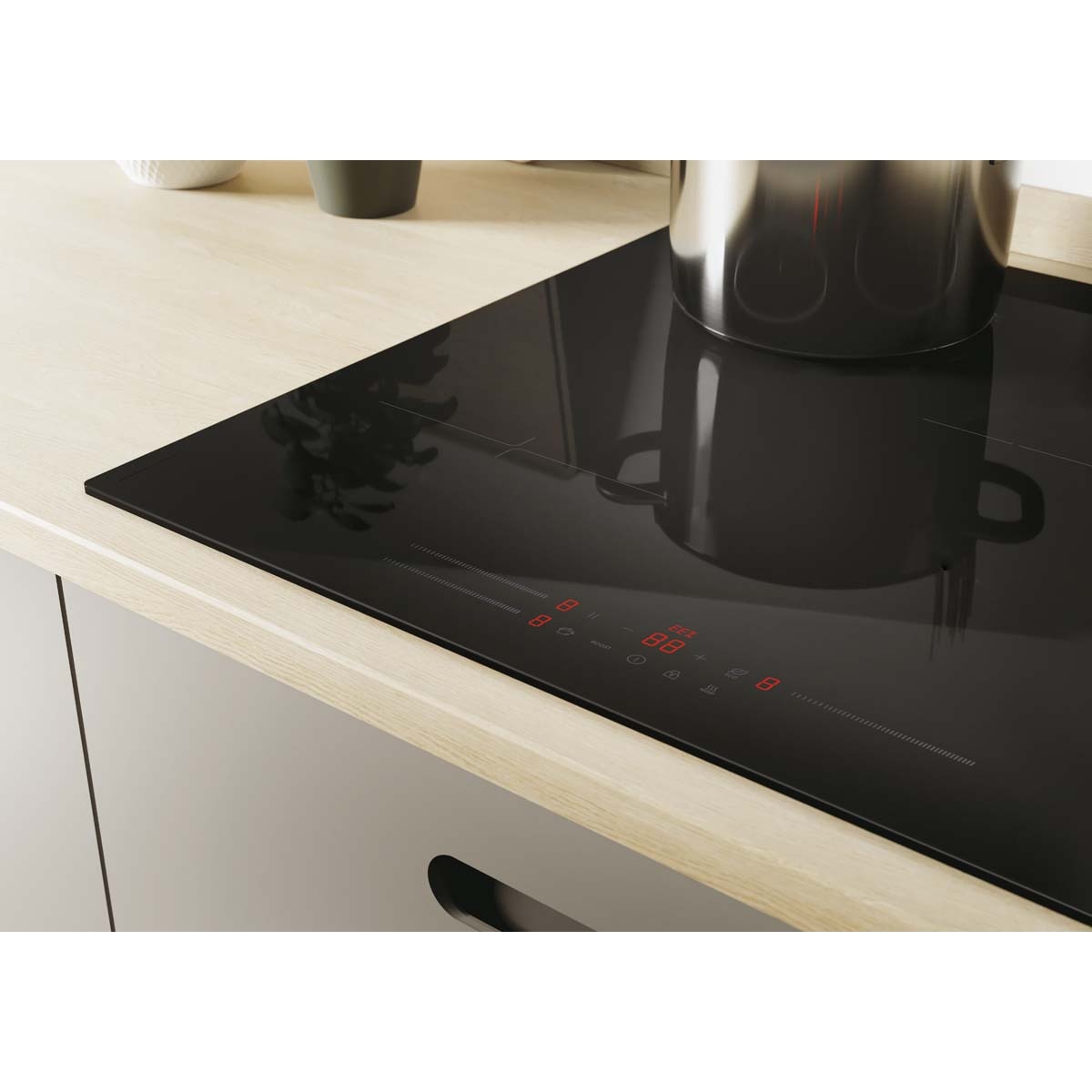 Placa inducción Candy de 60 cm, 3 zonas de cocción Moderna - CI633MCBB Negro-5