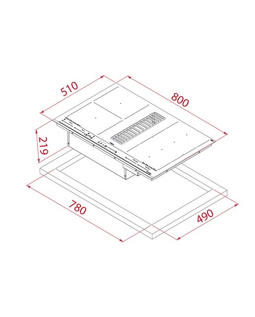 Placa de Indução com Exaustor Integrado Teka AFF 87601 MST de 6 Zonas e de 80 cm - Preto Preto-3
