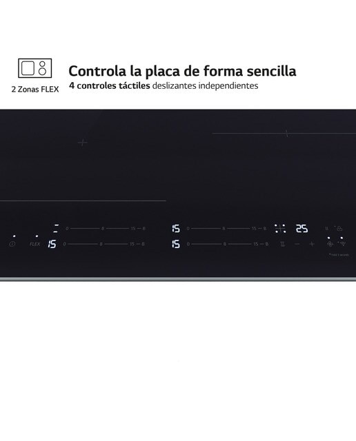 Placa de inducción LG 2 zonas +1 flex, 59 cm - CBIZ2435B Negro-4