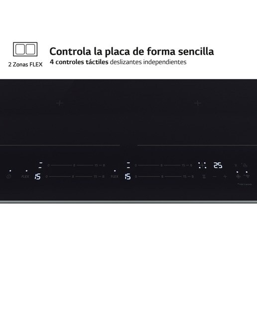 Placa de inducción LG 2 zonas Flex, 59 cm - CBIZ2437B Negro-4