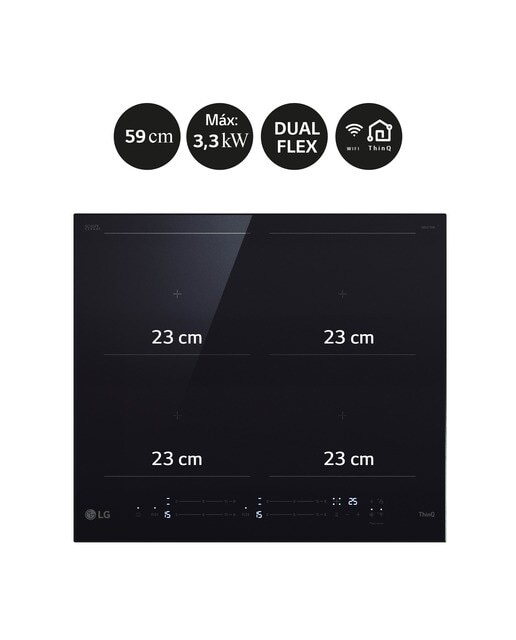 Placa de inducción LG 2 zonas Flex, 59 cm - CBIZ2437B Negro-5