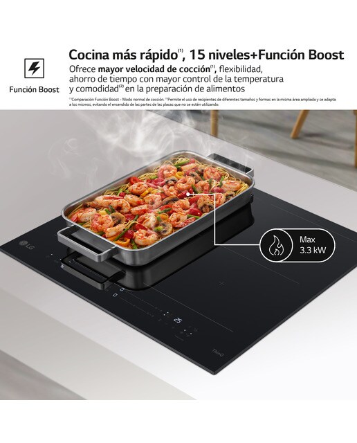 Placa de inducción LG 2 zonas Flex, 59 cm - CBIZ2437B Negro-6