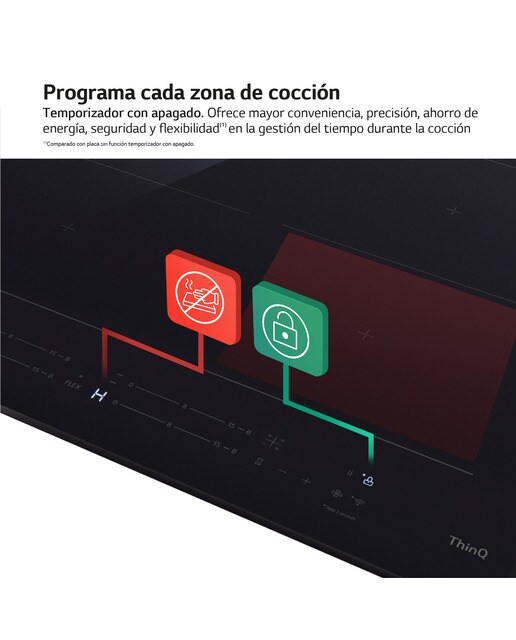 Placa de inducción LG 2 zonas Flex, 59 cm - CBIZ2437B Negro-8