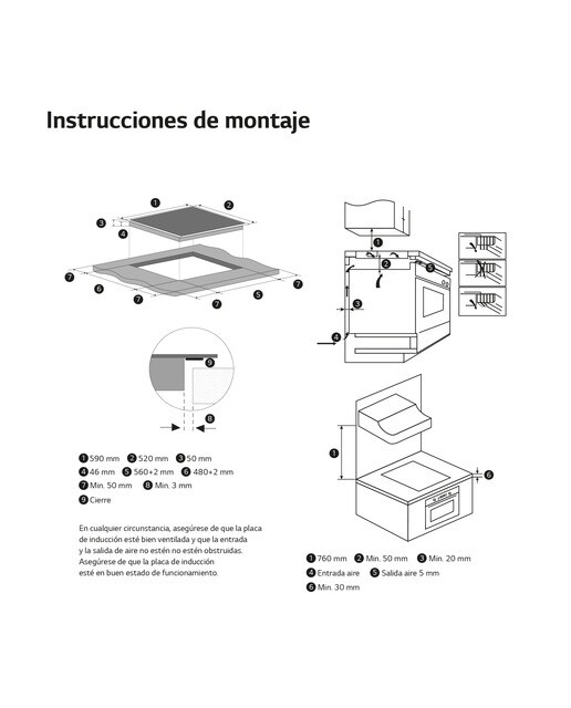 Placa de inducción LG 2 zonas Flex, 59 cm - CBIZ2437B Negro-11