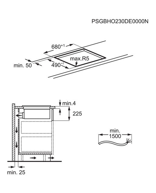 Placa de Indução com Exaustor Integrado AEG Série 6000 Bridge TCH74B01FB Função Ponte e Power de 4 Zonas e 68 cm - Preto Preto-13