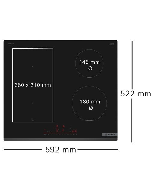 Placa inducción Bosch Serie 6  con función CombiInducción - PVS631HC1E Negro-2