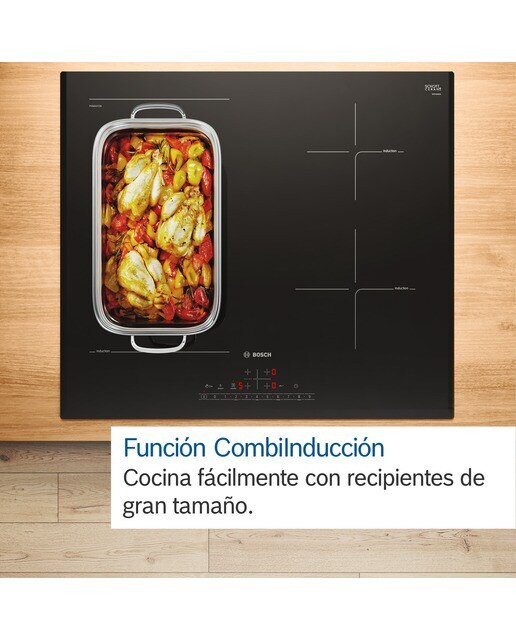 Placa inducción Bosch Serie 6  con función CombiInducción - PVS631HC1E Negro-7