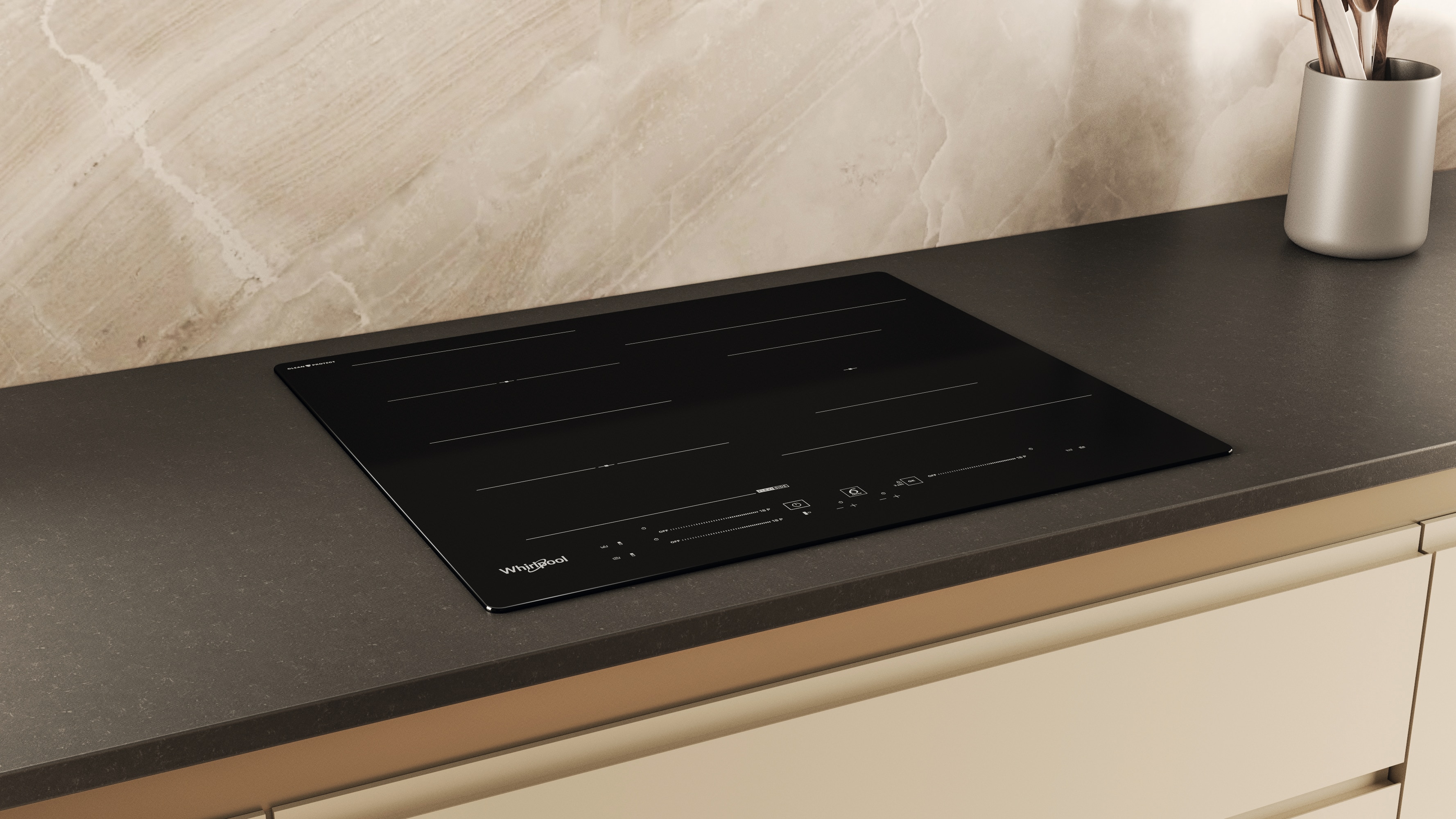 Placa de inducción Whirlpool con 3 zonas de cocción - WF S9860 CPNE - Negro Negro-11