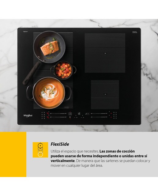 Placa de inducción Whirlpool con 3 zonas de cocción - WF S9860 CPNE - Negro Negro-13
