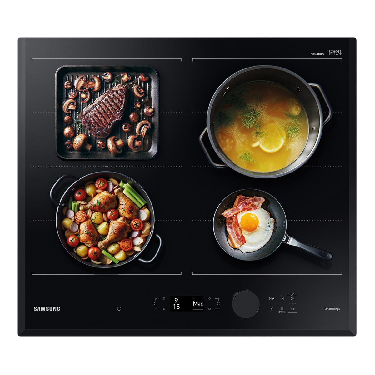 Placa inducción Samsung Zona gigante Dual Flex - NZ64B7799KK/U1 Negro-3