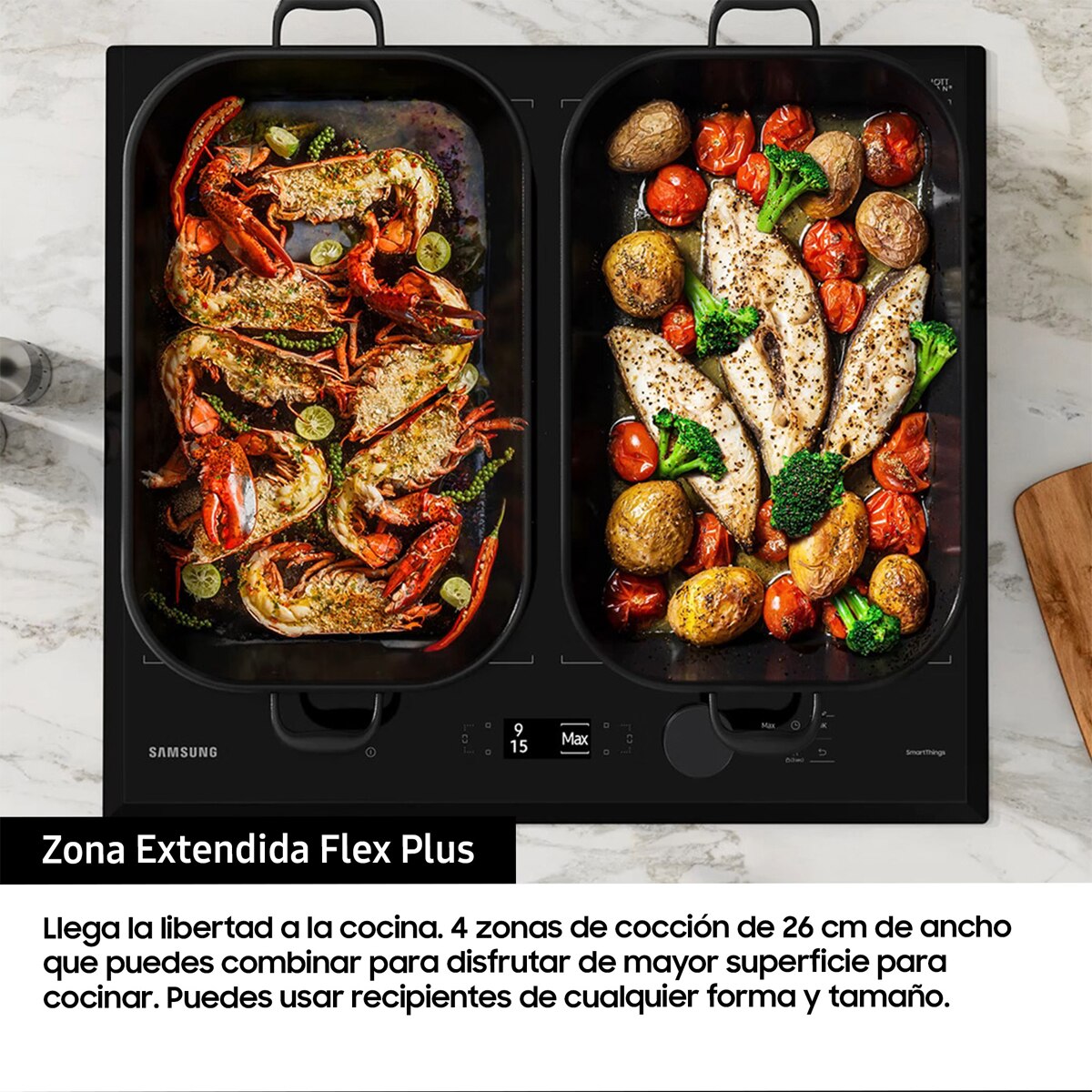 Placa inducción Samsung Zona gigante Dual Flex - NZ64B7799KK/U1 Negro-7