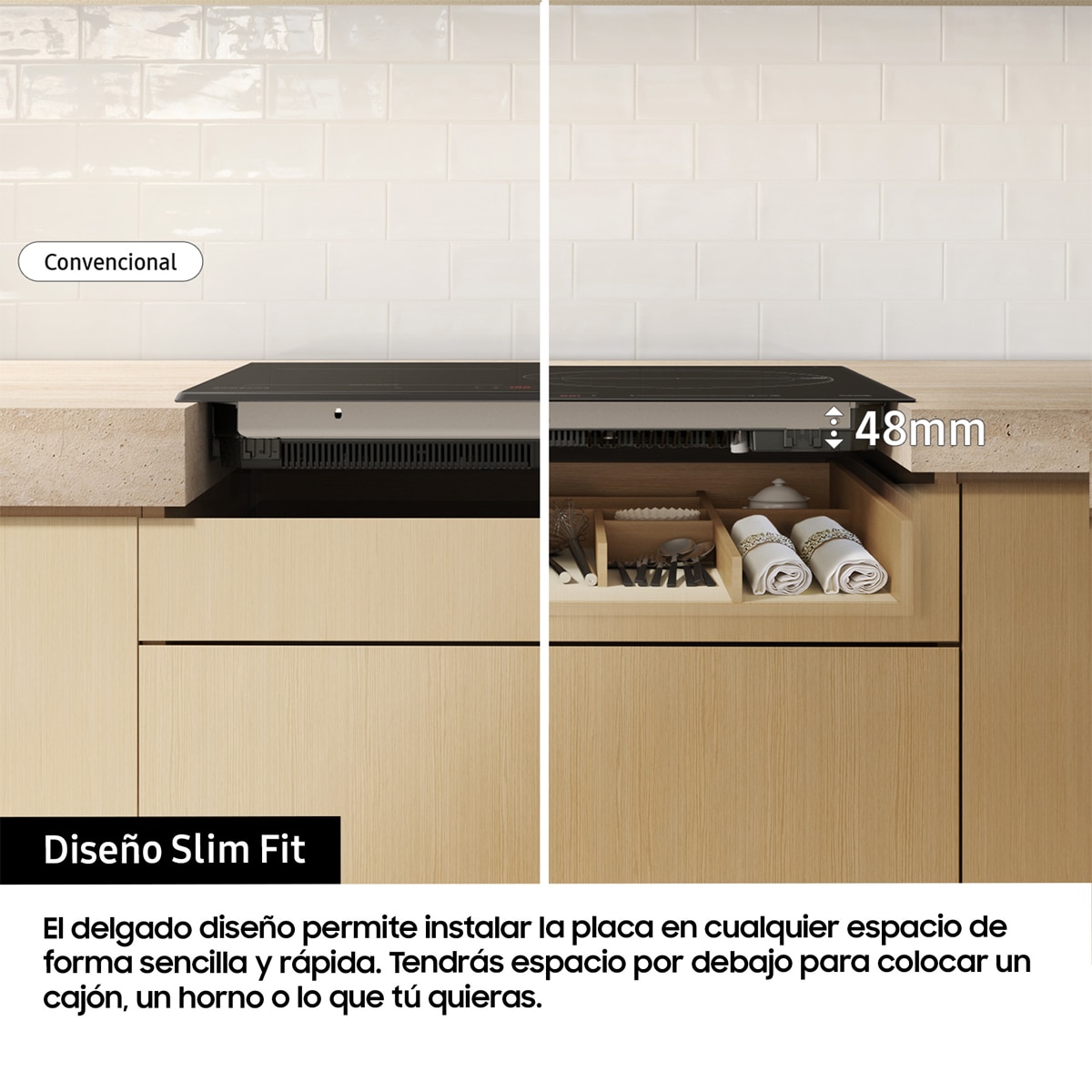 Placa inducción Samsung Zona gigante Dual Flex - NZ63B5046GK/U1 Negro-5