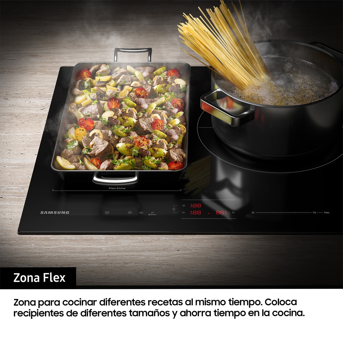 Placa inducción Samsung Zona gigante Dual Flex - NZ63B5046GK/U1 Negro-6