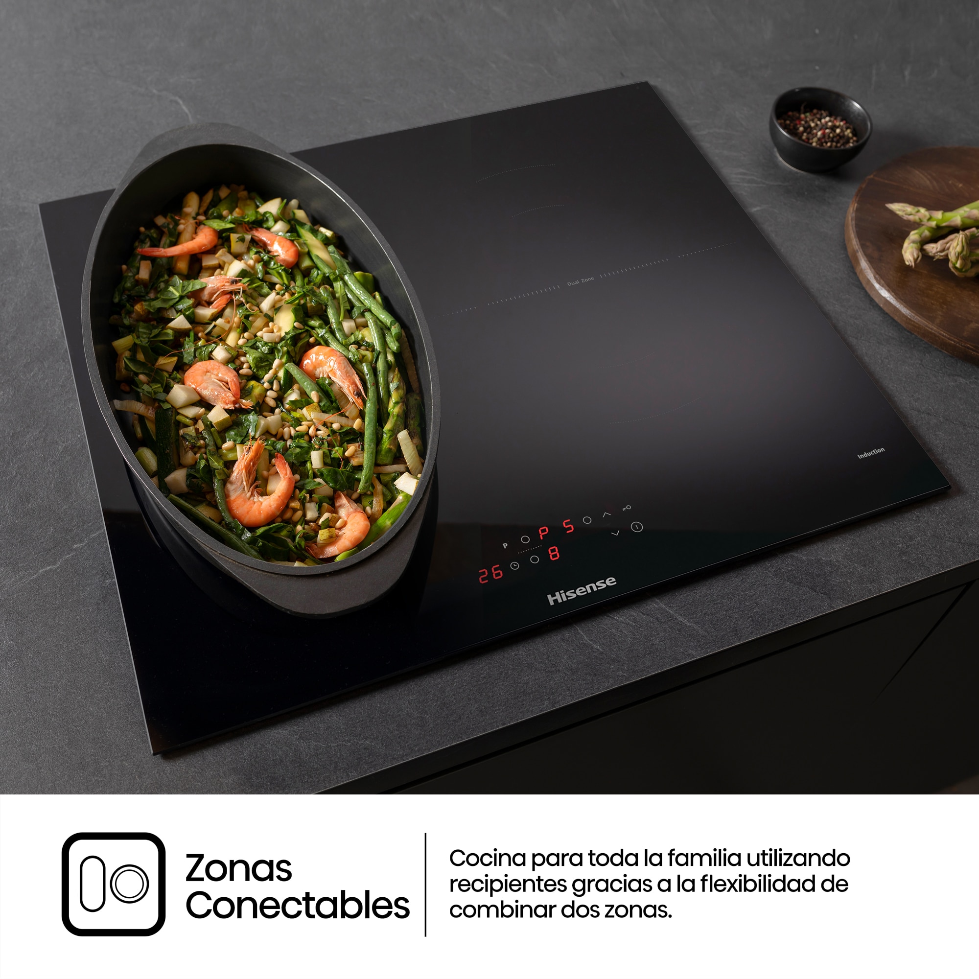 Placa inducción Hisense con 3 zonas de cocción - HI6321BSCE Negro-8