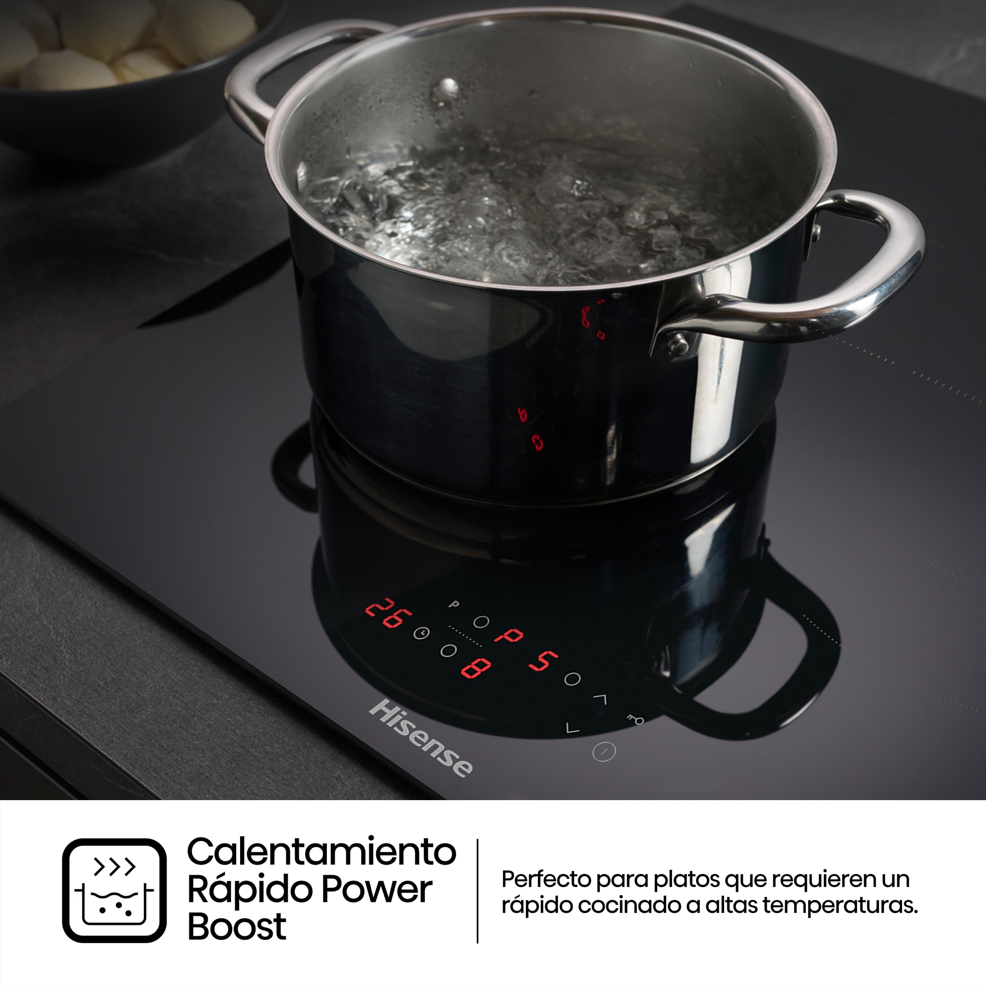 Placa inducción Hisense con 3 zonas de cocción - HI6321BSCE Negro-9