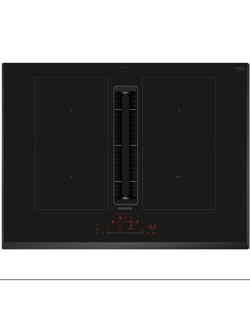 Placa de Indução com Exaustor Integrado Siemens iQ500 ED851HQ26E com 4 Zonas e de 80 cm - Preto Preto-1