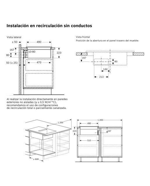 Placa de inducción Bosch con extractor integrado, 2 zonas CombiInducción - PVQ731H26E Negro-7