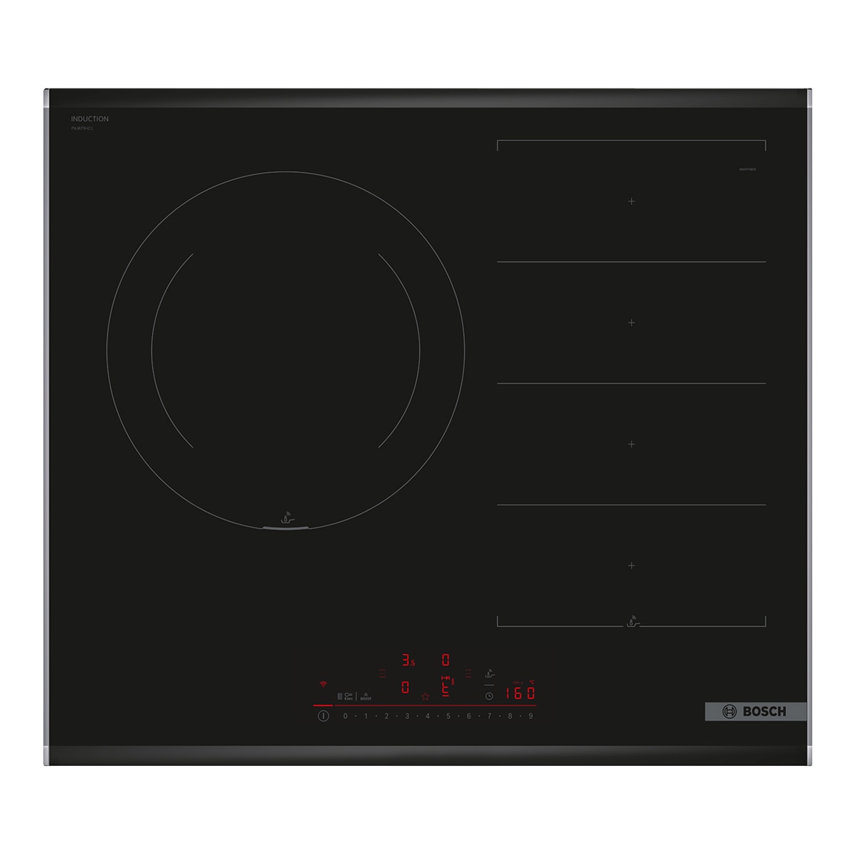 Placa de inducción Bosch con 2 zonas de cocción, zona Flex - PXJ675HC1E Negro-1