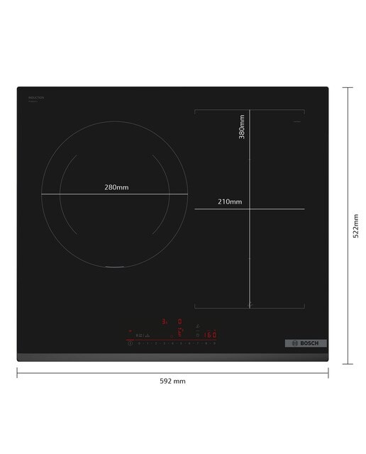 Placa de Indução Bosch Serie 6 PVJ631HC1E de 3 Zonas e de 60 cm - Preto Preto-2