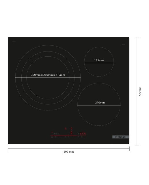 Placa de inducción Bosch con 3 zonas de cocción, sin perfiles - PID61RHB1E - Negro Negro-2
