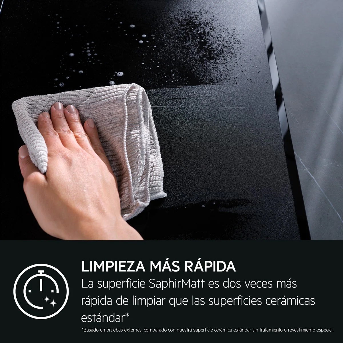 Placa de inducción AEG función puente, 3 zonas de cocción, Saphirmatt - TI63IQ30FZ Negro mate-9