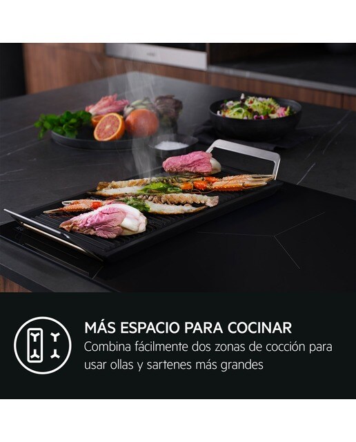 Placa de inducción AEG función puente, 3 zonas de cocción, Saphirmatt - TI63IQ30FZ Negro mate-16