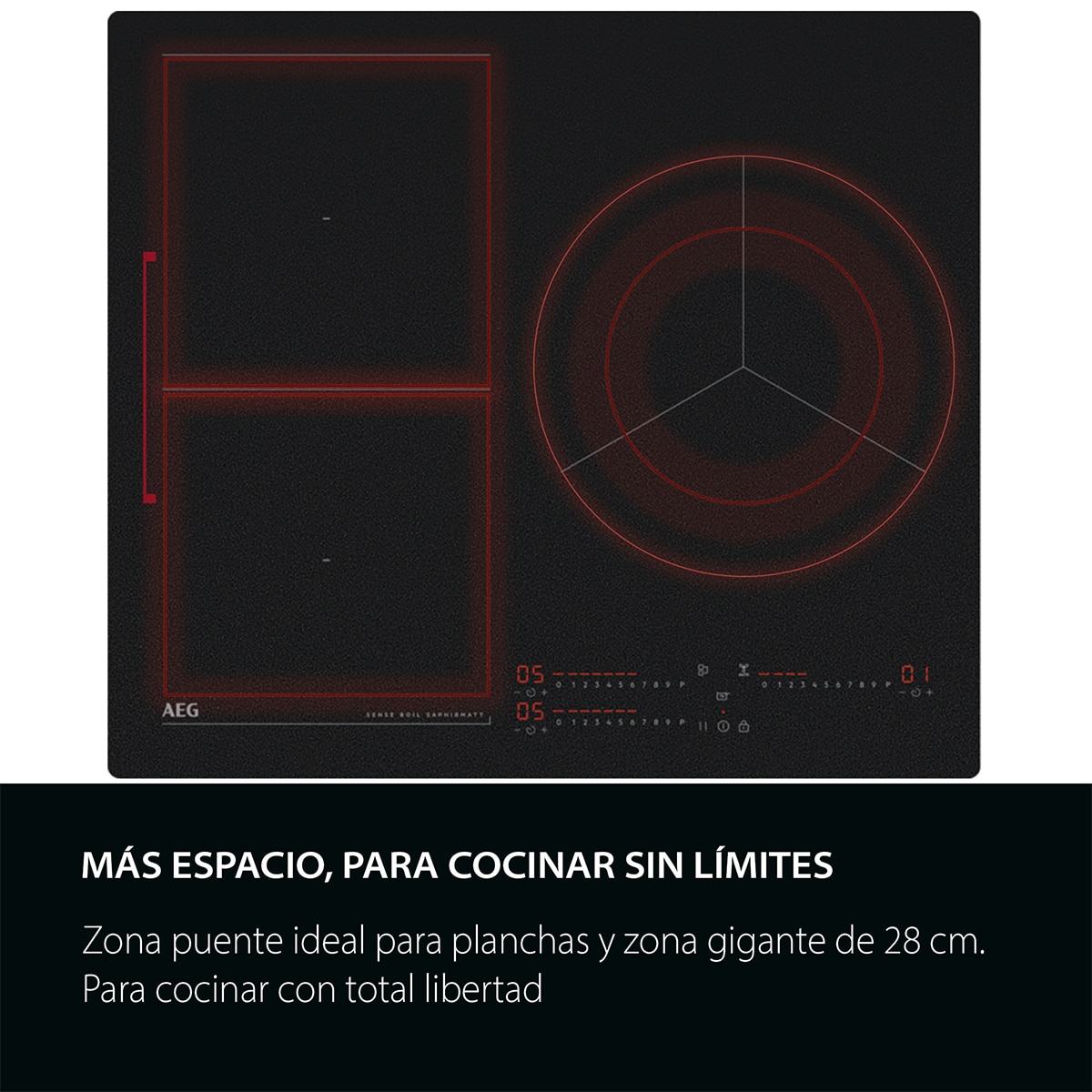 Placa de inducción AEG con 3 zonas de cocción - TI63IQ10IZ Negro mate-8