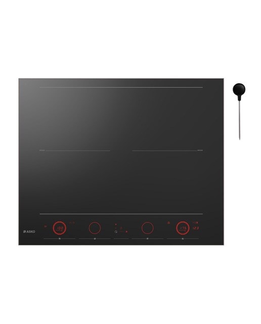 Placa de Indução Asko HID654GC de 4 Zonas e de 77 cm - Preto Vidro preto-1