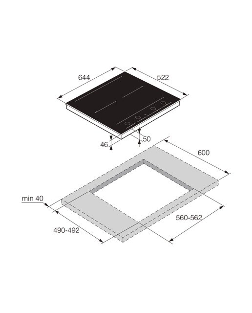 Placa de Indução Asko HID654GC de 4 Zonas e de 77 cm - Preto Vidro preto-3