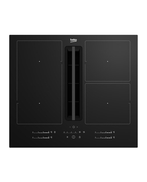 Beko - Placa de inducción Beko con 4 zonas de cocción, con extractor integrado - HIXI 64700 UF.