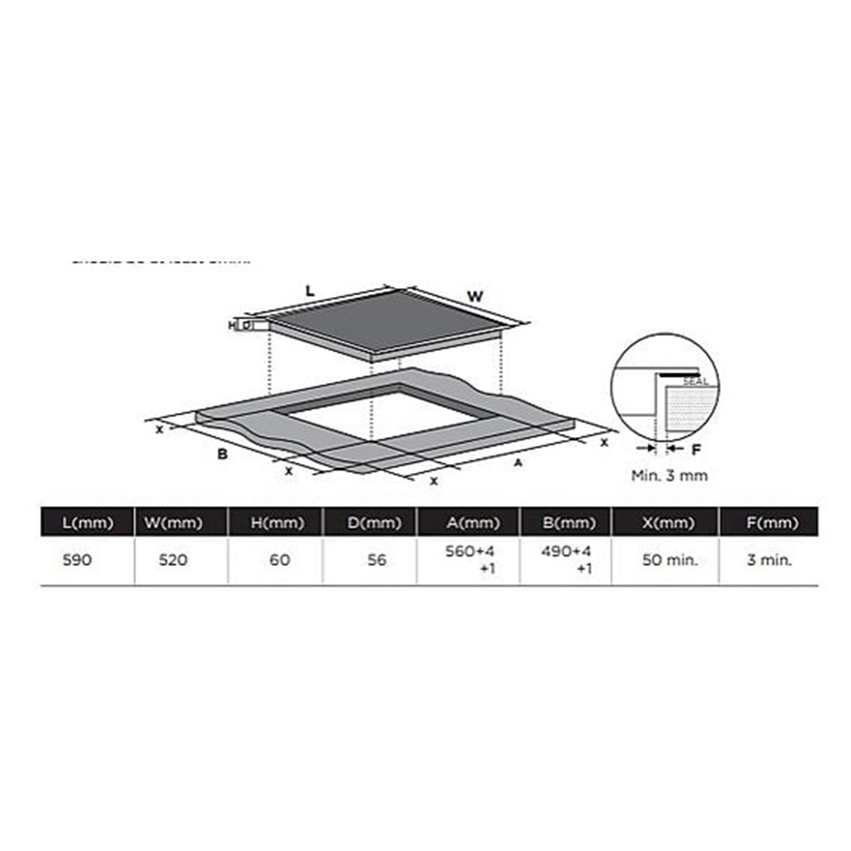 Placa de Indução Midea MIH740T463K0 de 3 Zonas, Zona Gigante e de 59 cm - Preto Vidro preto-2