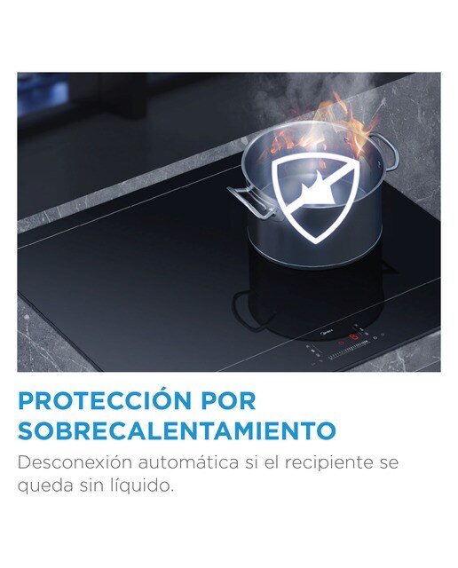 Placa de Indução Midea MIH740T463K0 de 3 Zonas, Zona Gigante e de 59 cm - Preto Vidro preto-10