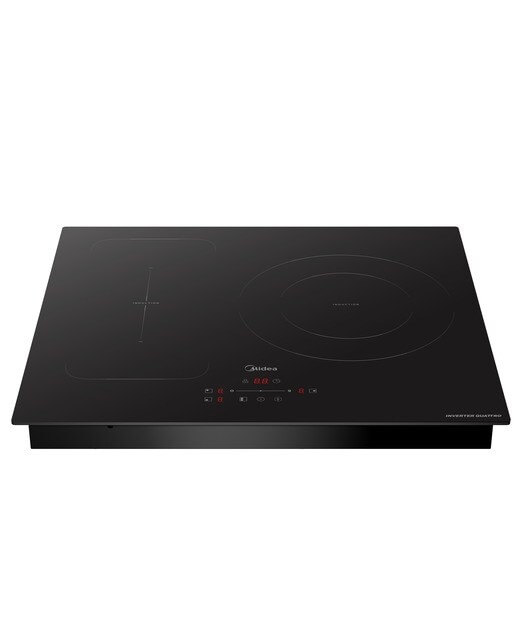 Placa inducción Midea con 3 zonas de cocción, Zona Gigante - MIH740T279K0 Cristal negro-4