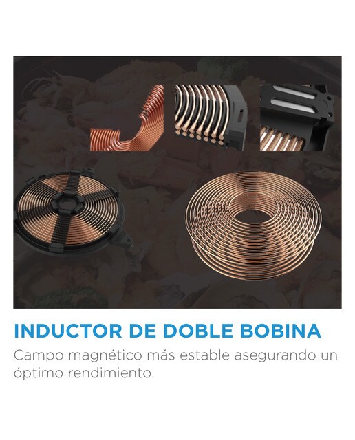 Placa inducción Midea con 3 zonas de cocción, Zona Gigante - MIH740T279K0 Cristal negro-13